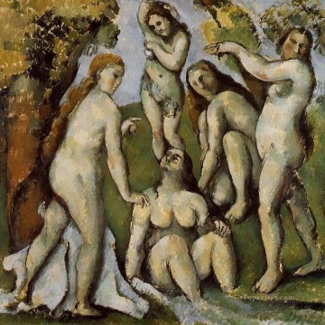 Paul Cezanne Painting - Cinco bañistas Paul Cézanne